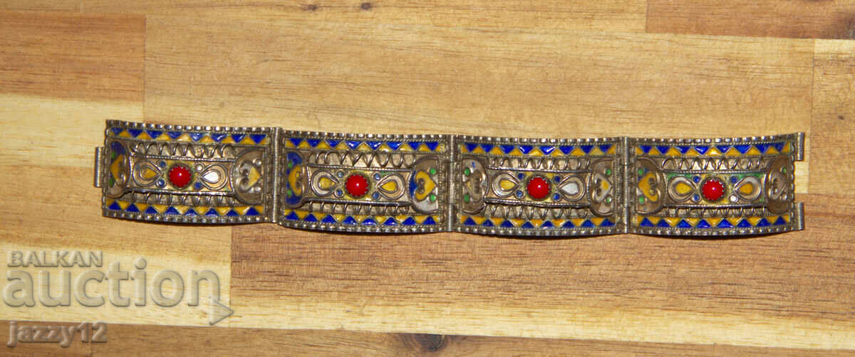 Old silver bracelet enamel filigree with price 240.00 BGN | € 122.71