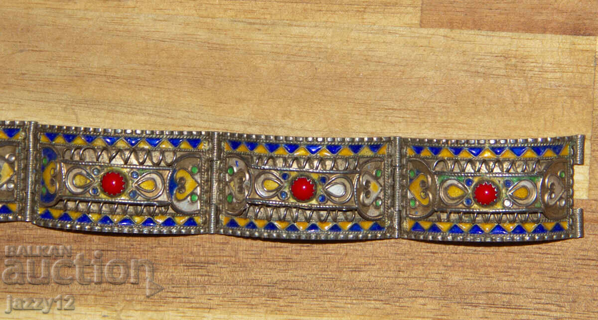Delivery of Old silver bracelet enamel filigree