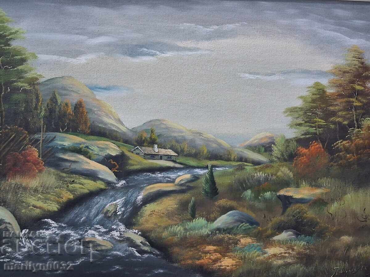 Πίνακας ζωγραφικής γκαλερί τοπίο σε καμβά λάδι 100/70 εκ με τιμή 279.00 BGN | € 142.65