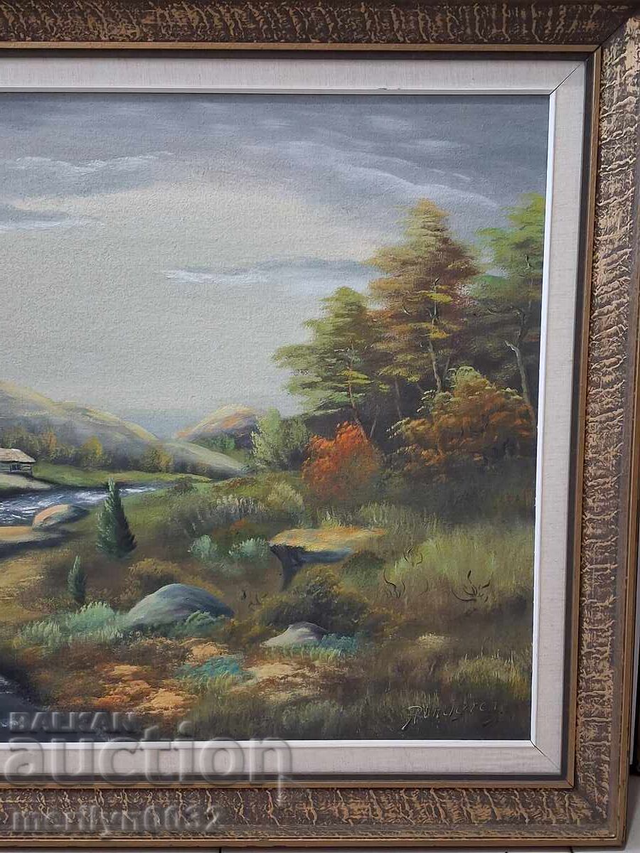 Πίνακας ζωγραφικής γκαλερί τοπίο σε καμβά λάδι 100/70 εκ - 5