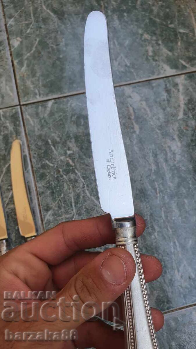 Нож Ножове с посребрени дръжки England 6 броя с цена 60.00 лв. | € 30.68