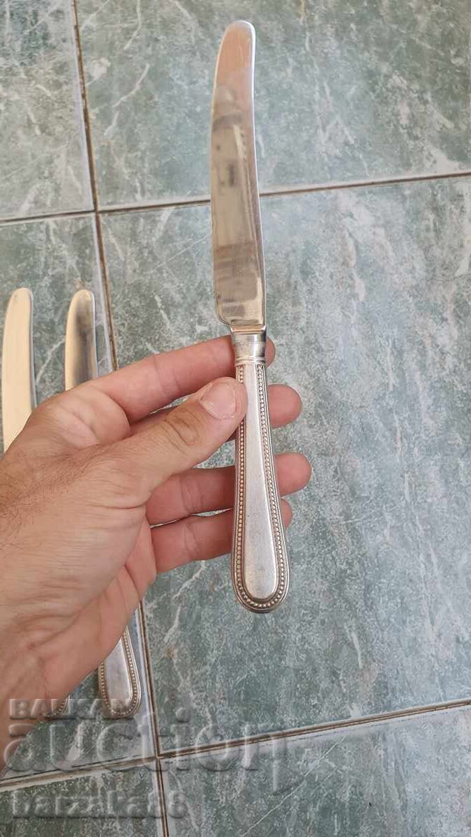 Аукцион Нож Ножове с посребрени дръжки England 6 броя