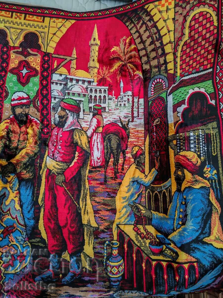 Vintage large rug, wall carpet, oriental motif - 5