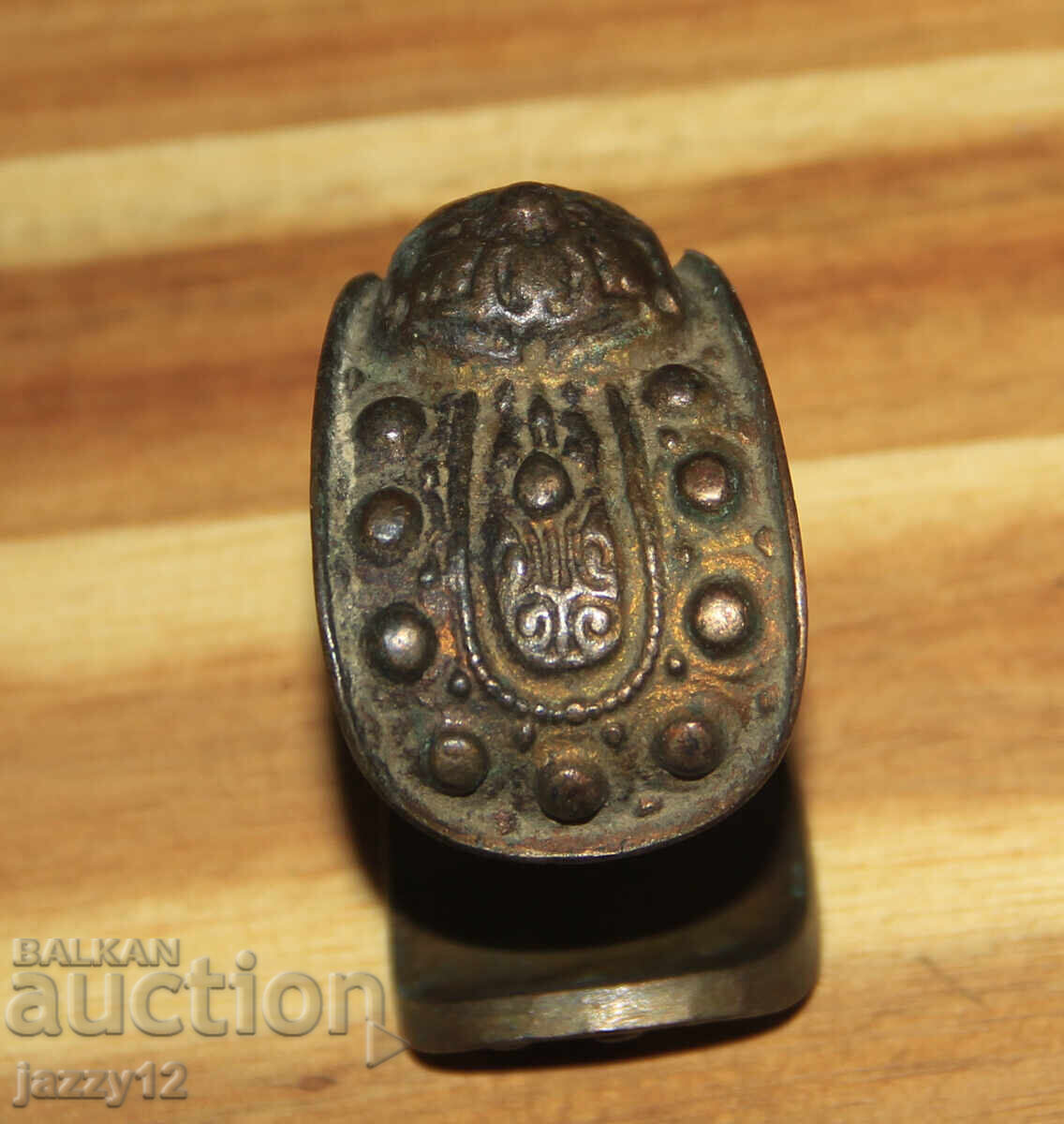 Old bronze bracelet slingshot with cross - 6