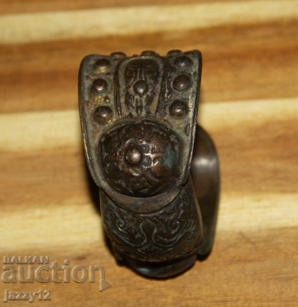 Old bronze bracelet slingshot with cross - 7