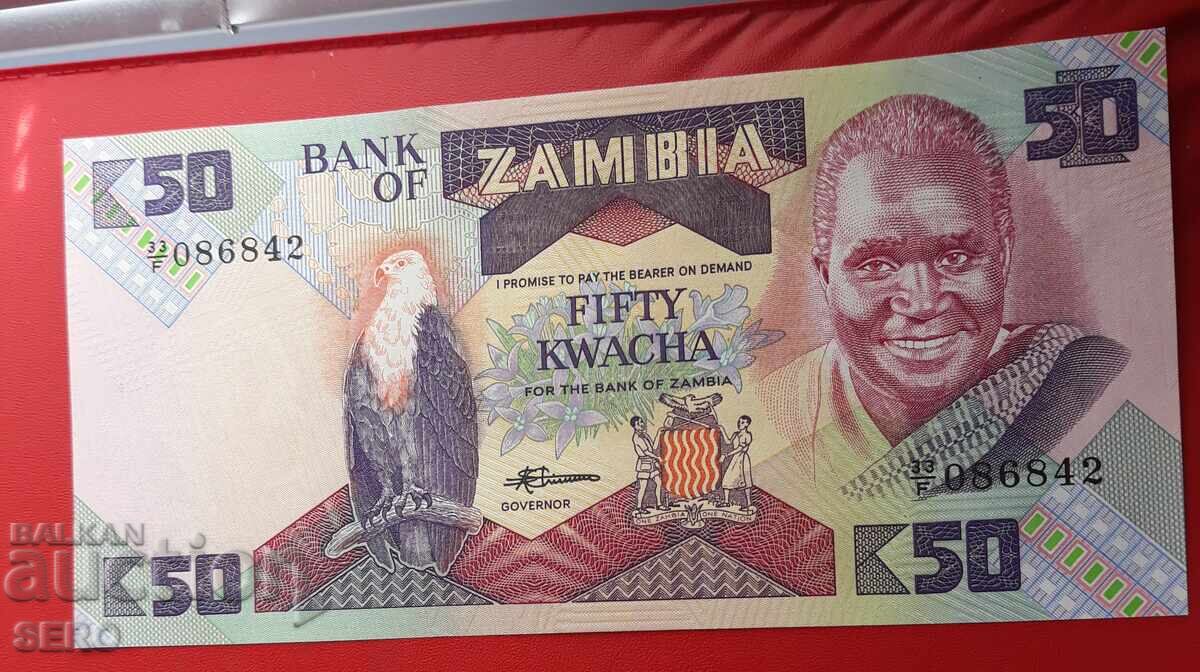 Bancnota-Zambia-50 Kwacha