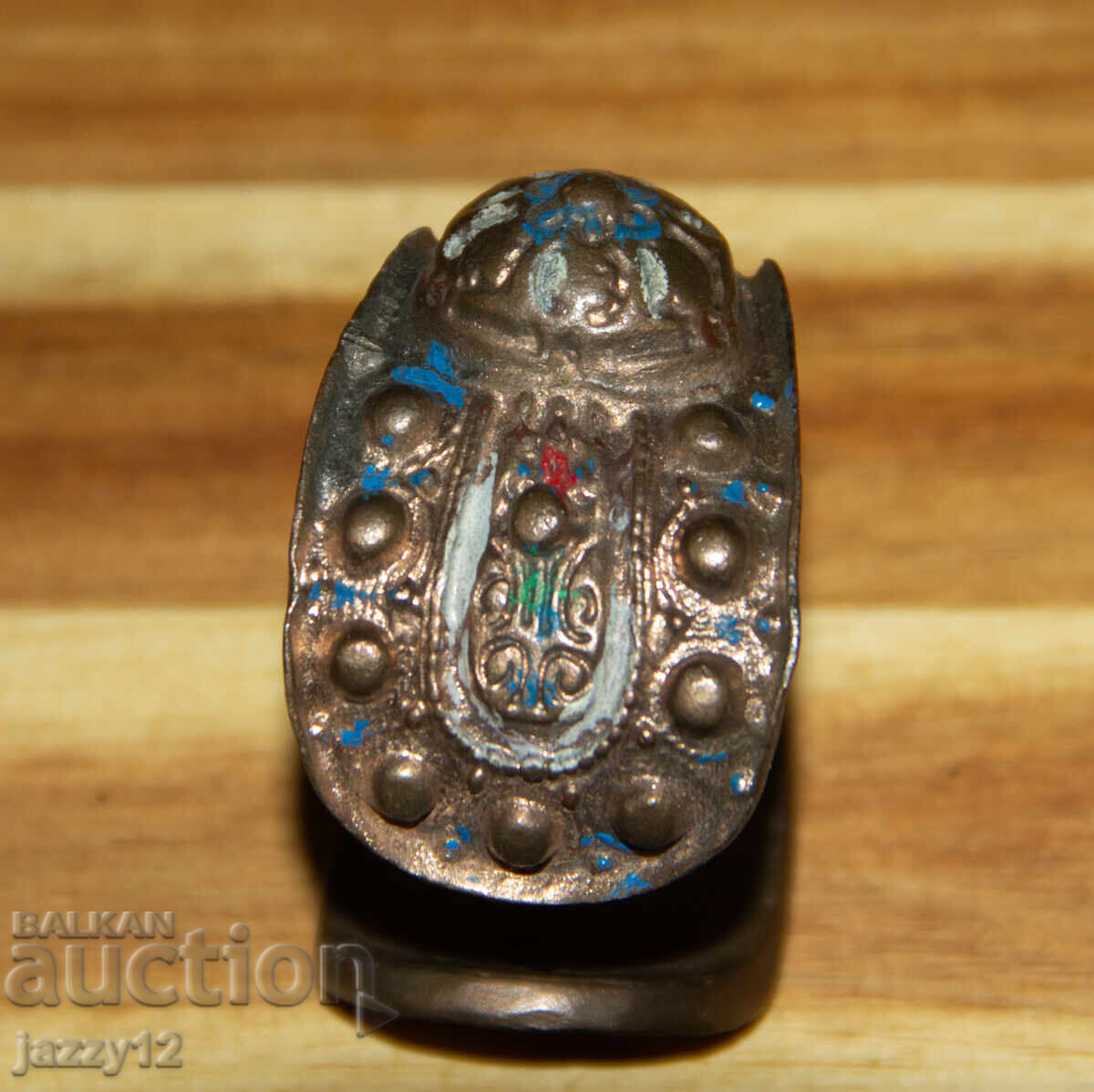 Παράδοση Παλαιό μπρούτζινο βραχιόλι-σφεντόνα με σταυρό