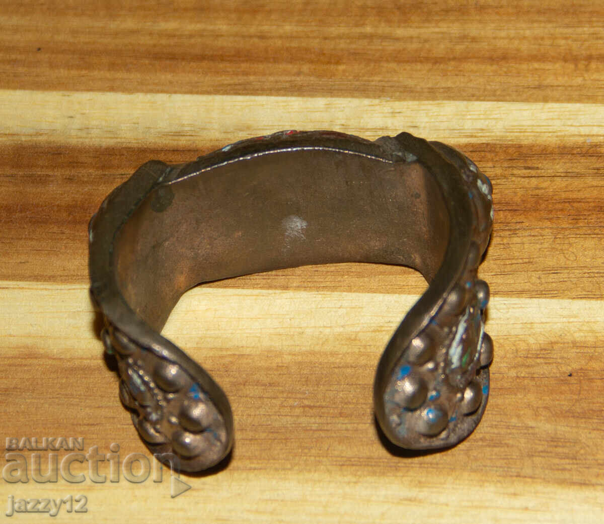 Παλαιό μπρούτζινο βραχιόλι-σφεντόνα με σταυρό - 5