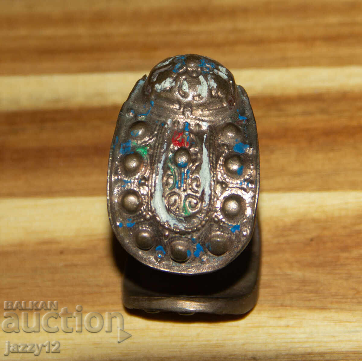 Παλαιό μπρούτζινο βραχιόλι-σφεντόνα με σταυρό - 6