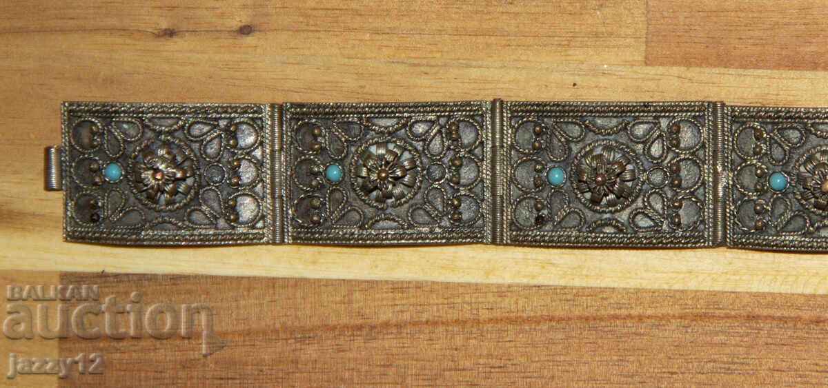 Παράδοση Παλιό ασημί φιλιγκράν βραχιόλι