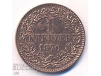 Germania - 1 Kreuzer 1870 (excelentă)