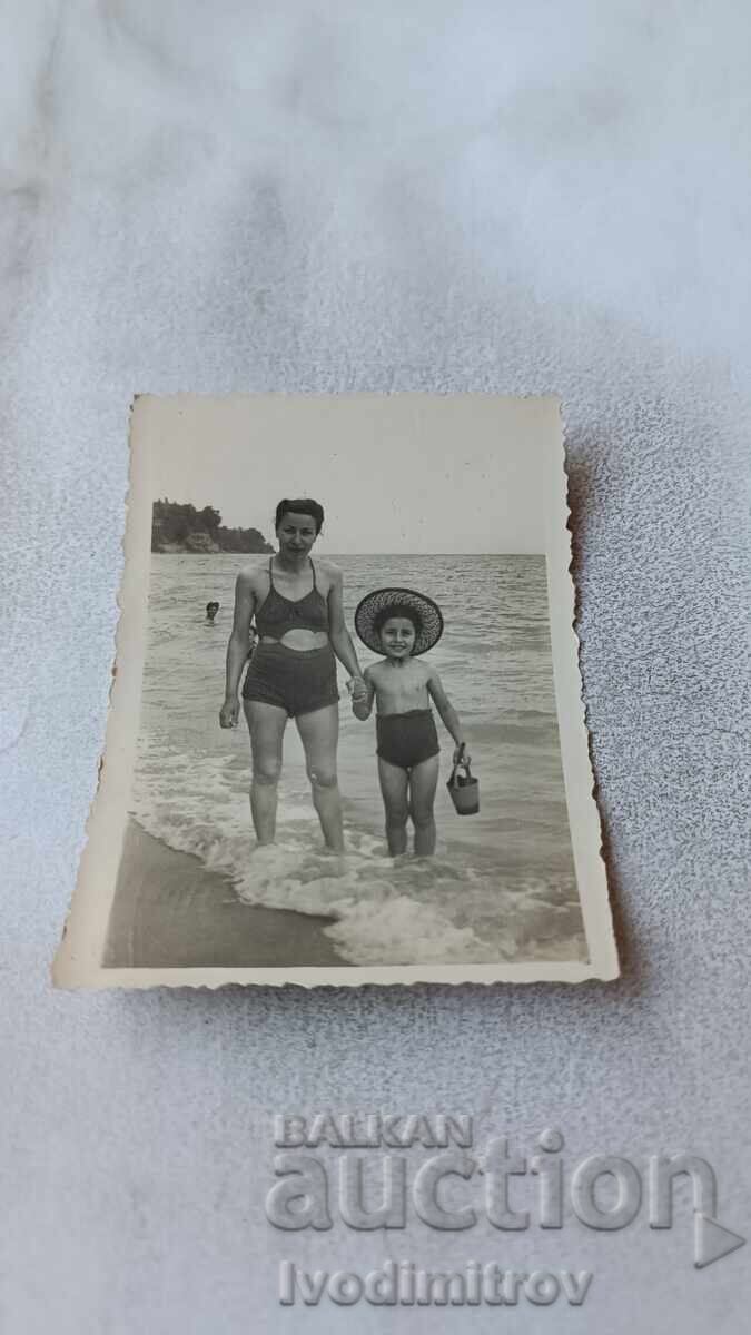 Photograph Stalin Wife and Boy on the Seashore 1954