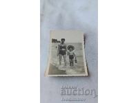 Photograph Stalin Wife and Boy on the Seashore 1954