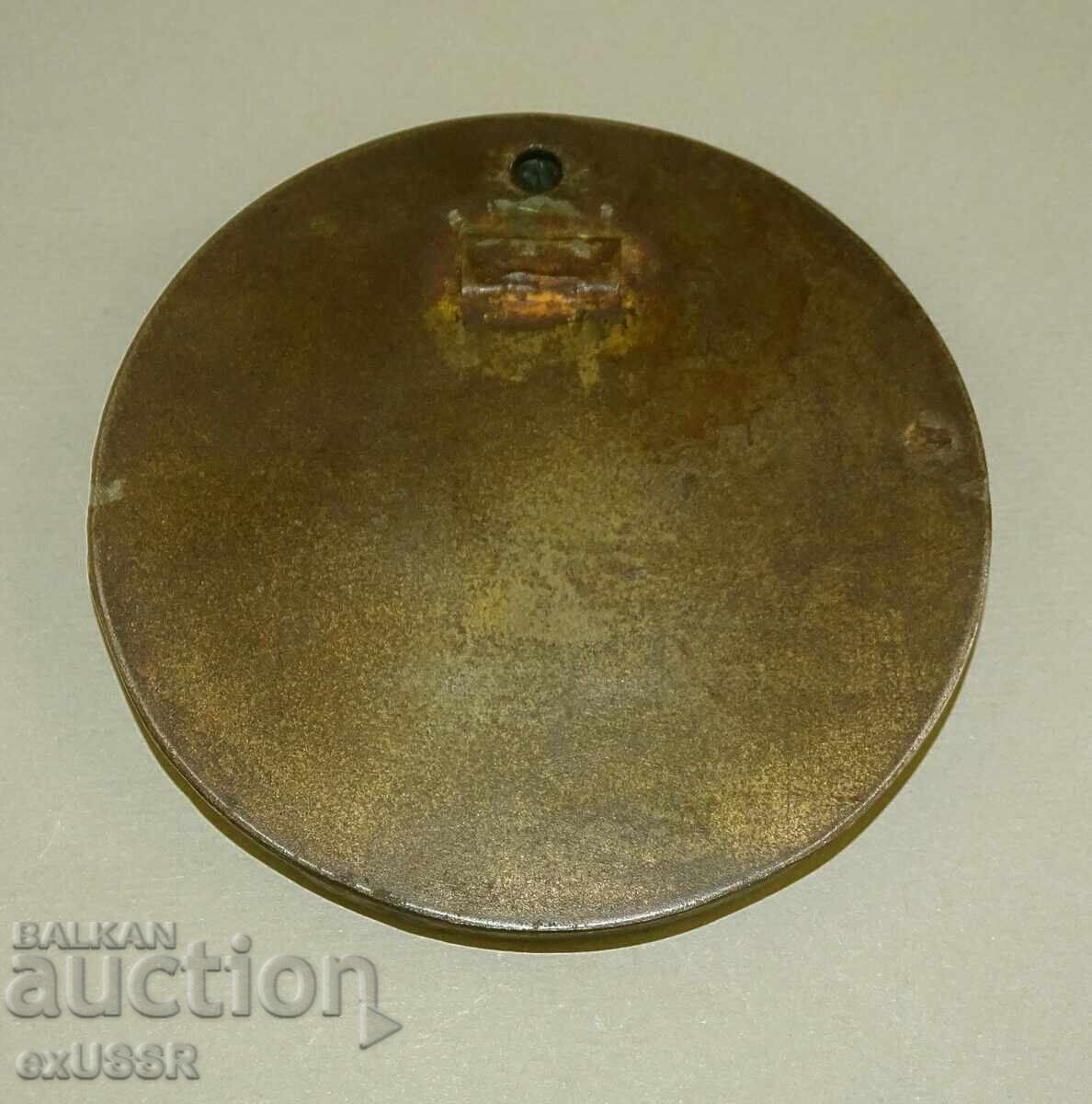 Plachetă metalică veche Stalin - 7