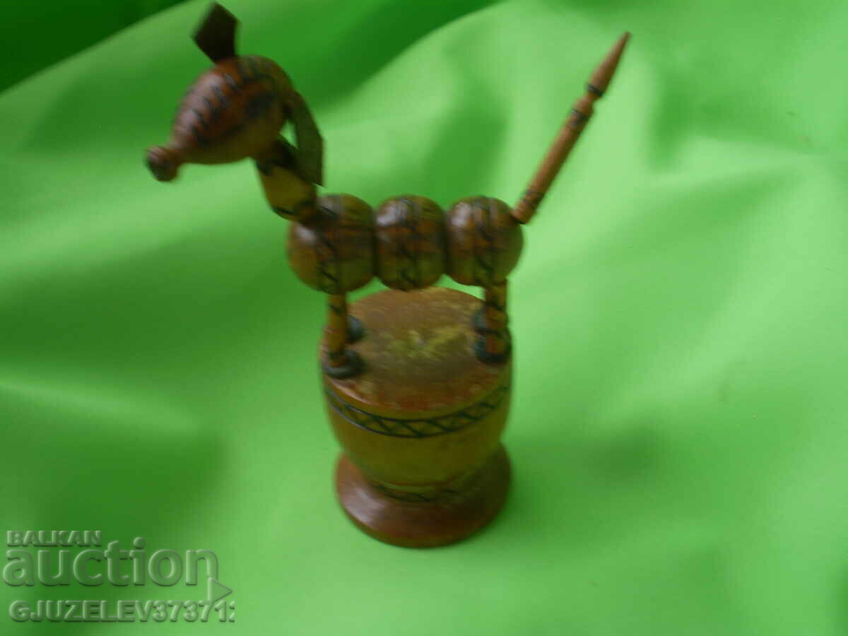 Παλιό ξύλινο παιχνίδι Γαϊδουράκι κουνάει ουρά, κουνιέται - 7