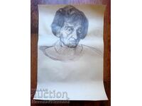 GRAPHIC PAINTING OLD WOMAN CADASTRON B152