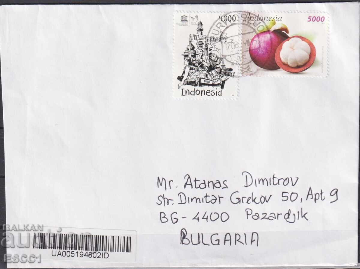 Travel envelope stamps Flora Fruit Freedom Press 2017 Indonesia