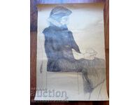 ΓΡΑΦΙΚΗ ΕΙΚΟΝΑ ΓΕΡΗ ΓΥΝΑΙΚΑ ΜΕ ΧΕΙΜΕΡΙΝΟ ΠΑΛΤΟ ΚΑΔΑΣΤΡΟΝ Β153