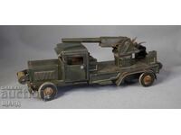 Tipko 1930 Jucărie mecanică metalică Camion militar obuzier