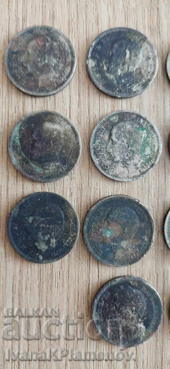 Monede 14 bucăți 50 leva 1940 și 1943 necurățate - 6 Monede 14 bucăți 50 leva 1940 și 1943 necurățate - 6