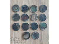 Coins 14 pieces 50 leva 1940 and 1943 uncleaned