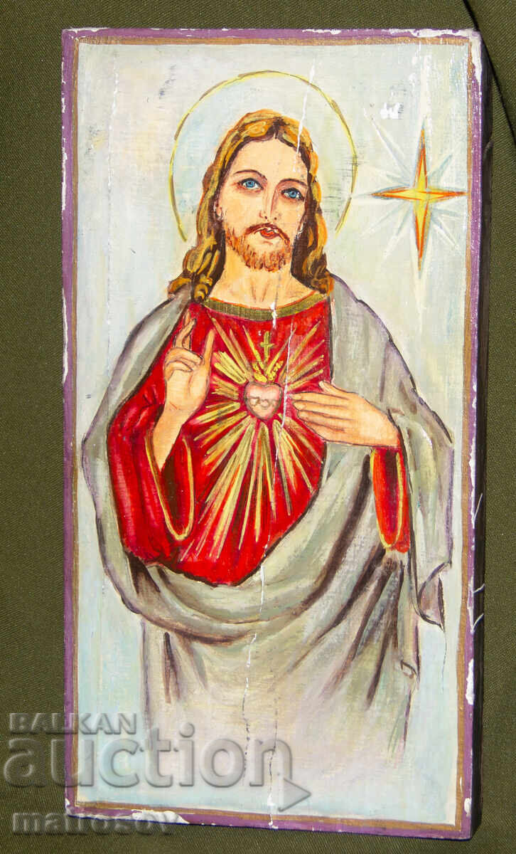 Ιησούς Χριστός, χειροποίητη εικόνα, τέμπερα με τιμή 200.00 BGN | € 102.26 Ιησούς Χριστός, χειροποίητη εικόνα, τέμπερα με τιμή 200.00 BGN | € 102.26