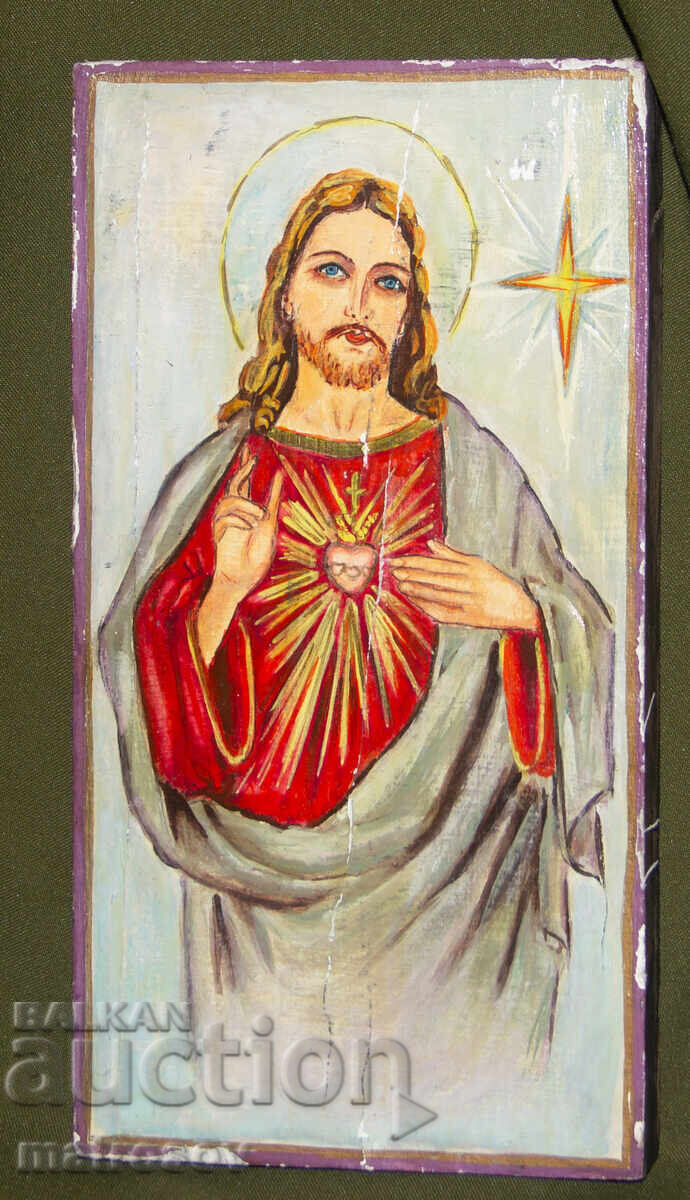 Ιησούς Χριστός, χειροποίητη εικόνα, τέμπερα Ιησούς Χριστός, χειροποίητη εικόνα, τέμπερα