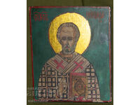 Icoană pictată manual, cu vopsele tempera, Sfântul Nicolae Făcătorul de Minuni