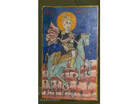 Icoană pictată manual, vopsele tempera, Sfântul Mina