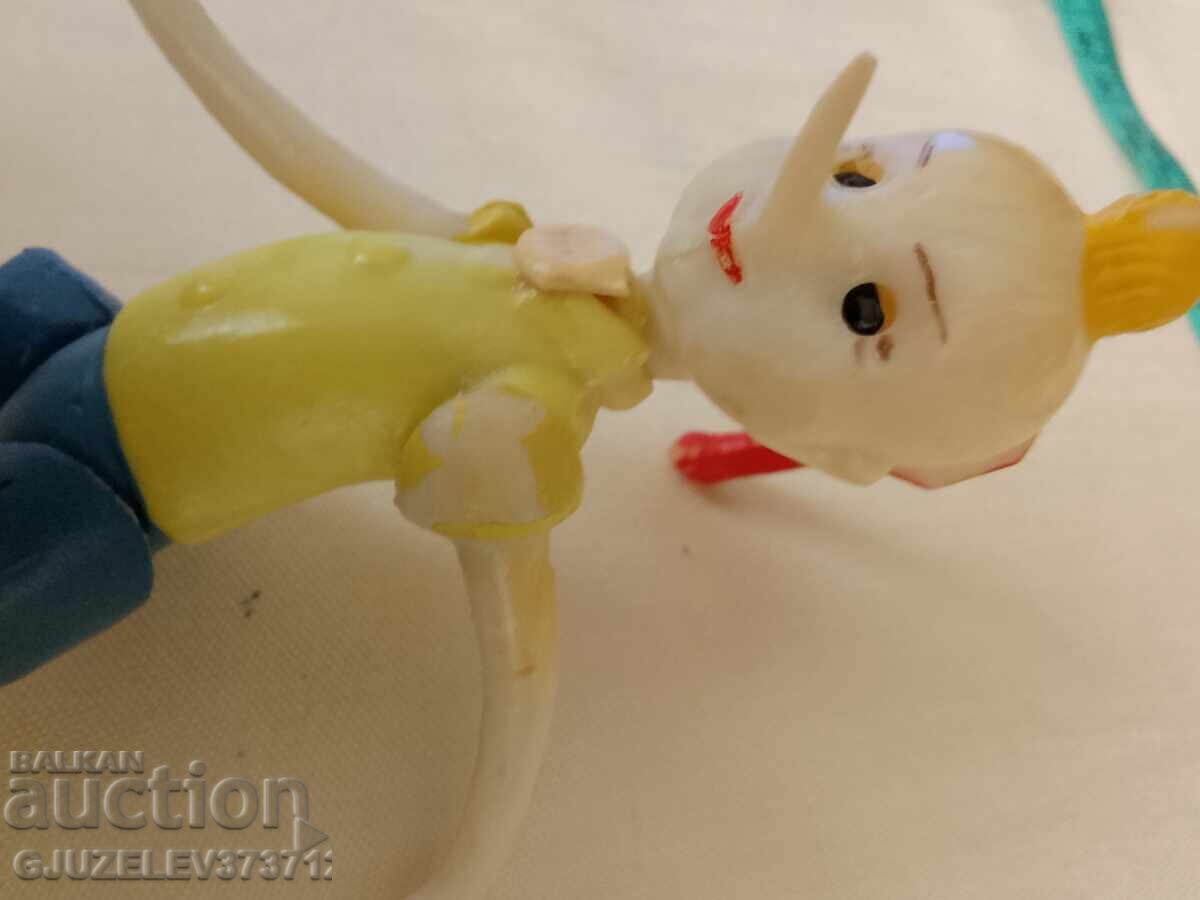 Vintage old Pinocchio toy with moving eyes, hard plastic with price 89.00 BGN | € 45.50 Vintage old Pinocchio toy with moving eyes, hard plastic with price 89.00 BGN | € 45.50