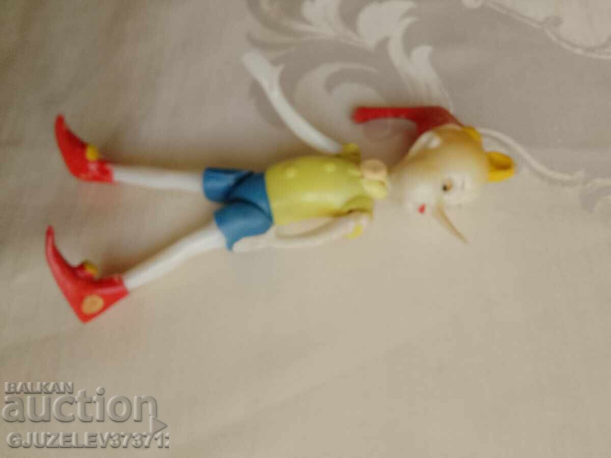 Vintage old Pinocchio toy with moving eyes, hard plastic - 5 Vintage old Pinocchio toy with moving eyes, hard plastic - 5