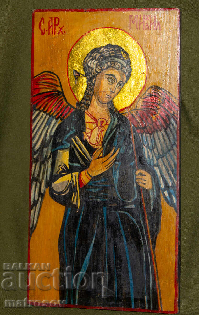 Αρχάγγελος Μιχαήλ, χειροποίητη εικόνα, με τέμπερα με τιμή 200.00 BGN | € 102.26