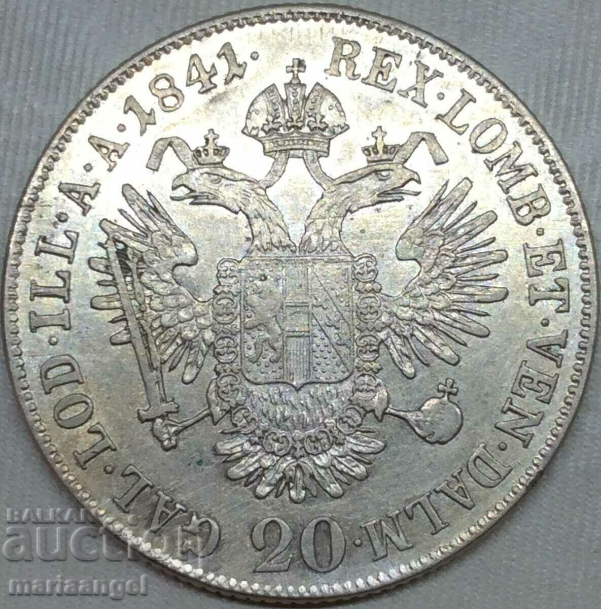 Αυστρία για Ουγγαρία 20 Kreuzer 1841 A - Βιέννη Ferdinand ασημί - 7