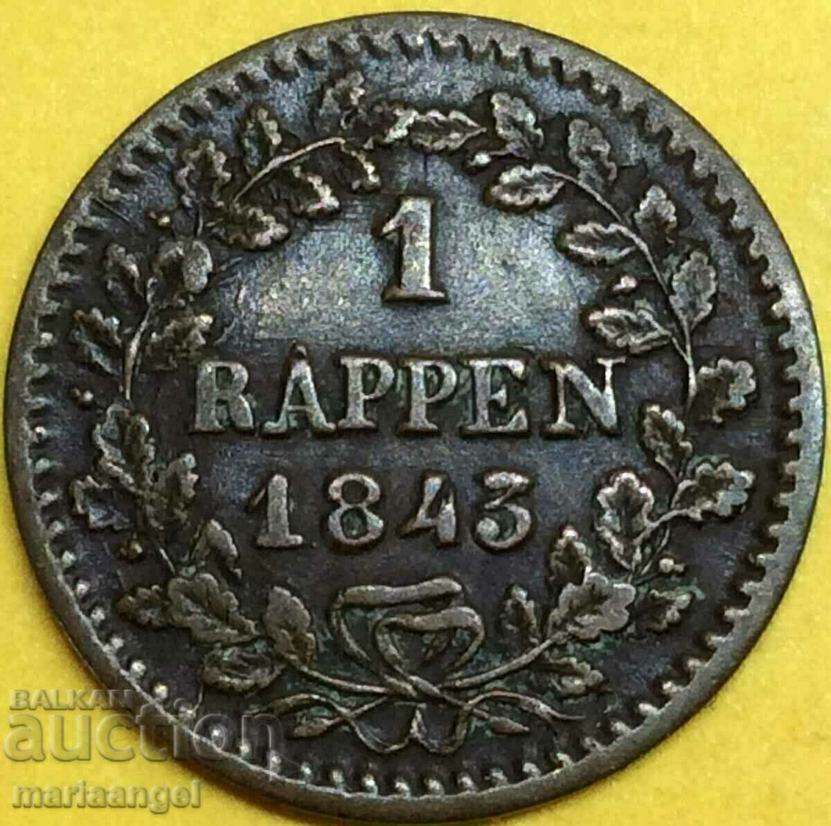 Elveția 1 Rapen 1843 Cantonul Lucerna cu preț 29.00 BGN | € 14.83