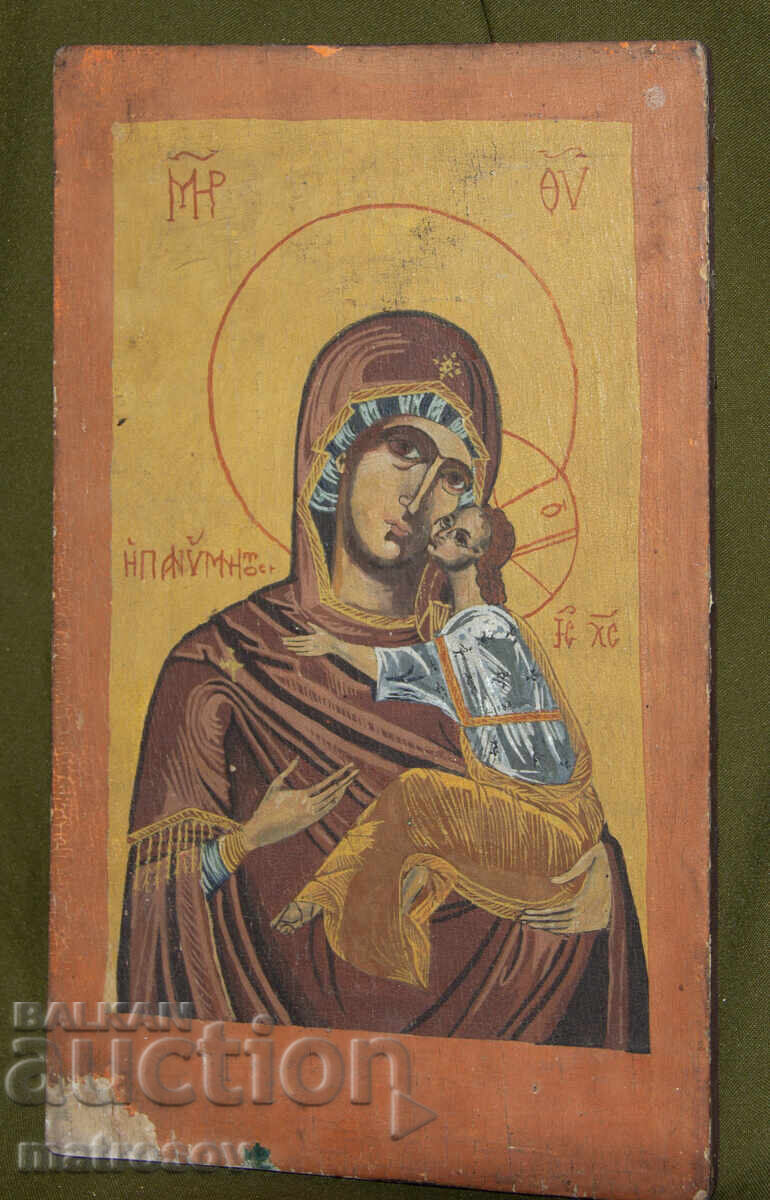 Old hand-painted icon, Holy Mother with the Child with price 260.00 BGN | € 132.94