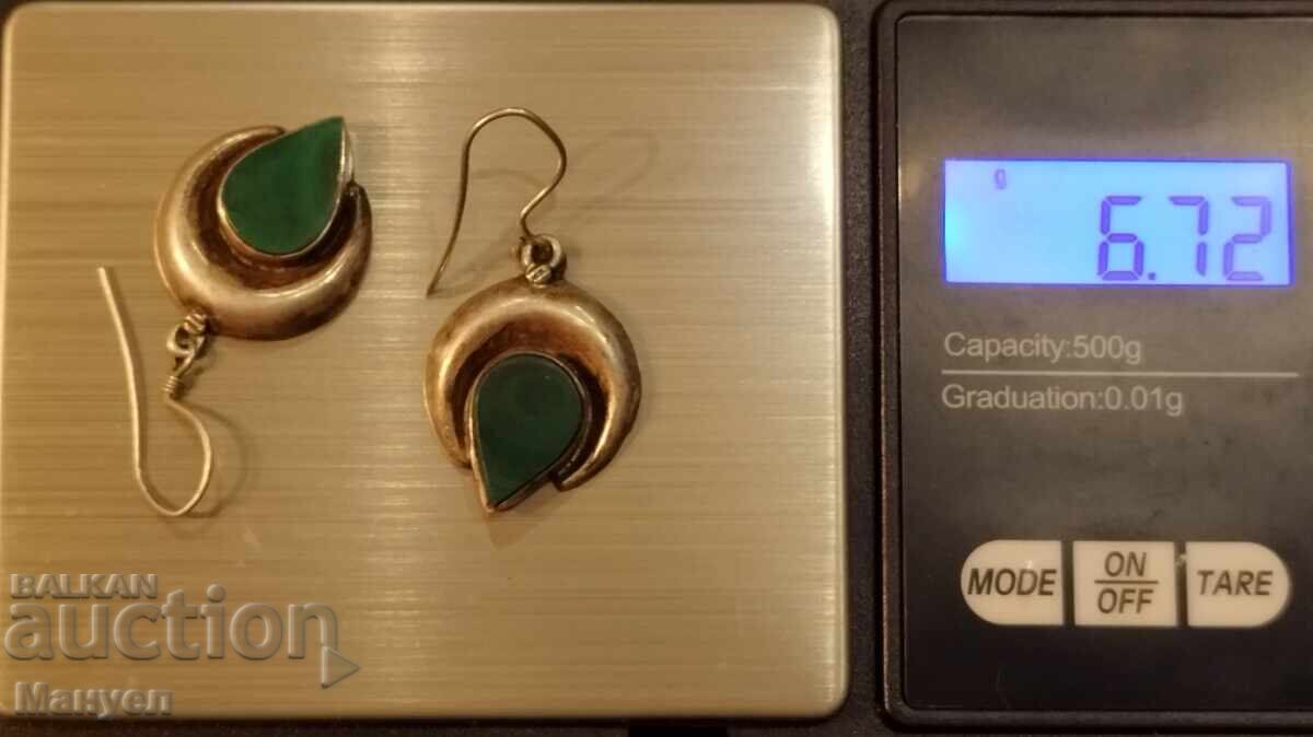 Доставка на Сребърни обици с ахат.