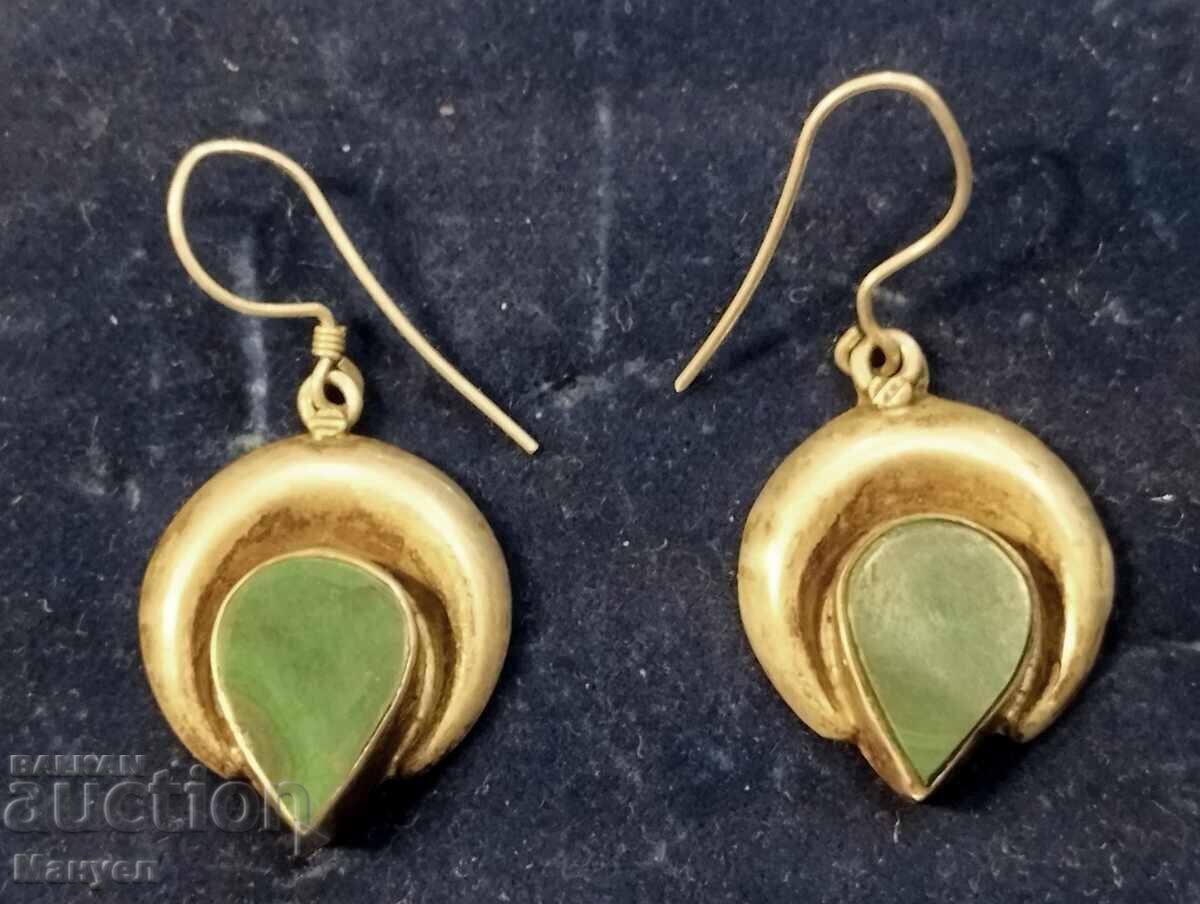 Сребърни обици с ахат.