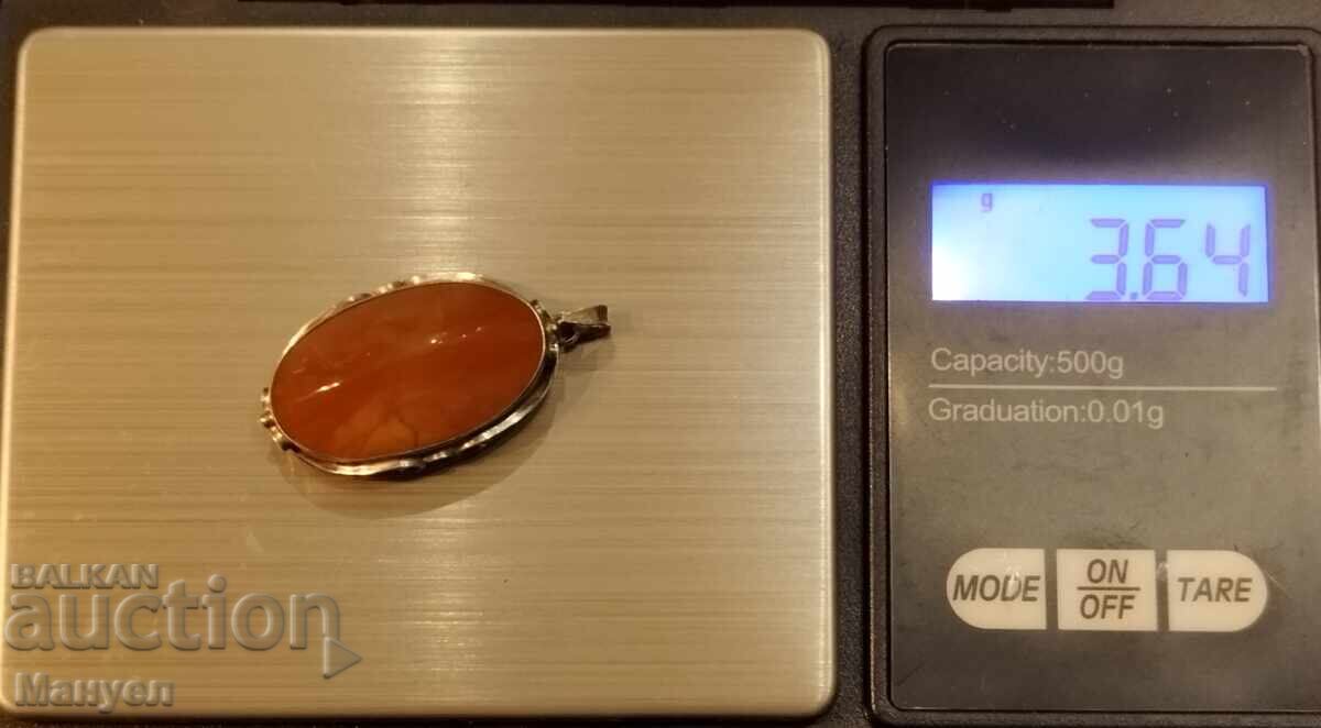 Frumos pandantiv din argint cu chihlimbar - 6 Frumos pandantiv din argint cu chihlimbar - 6