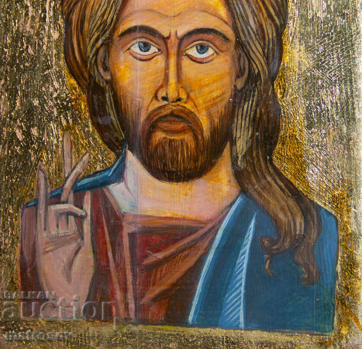 Delivery of Jesus Christ Pantocrator, hand-painted icon, tempera paints