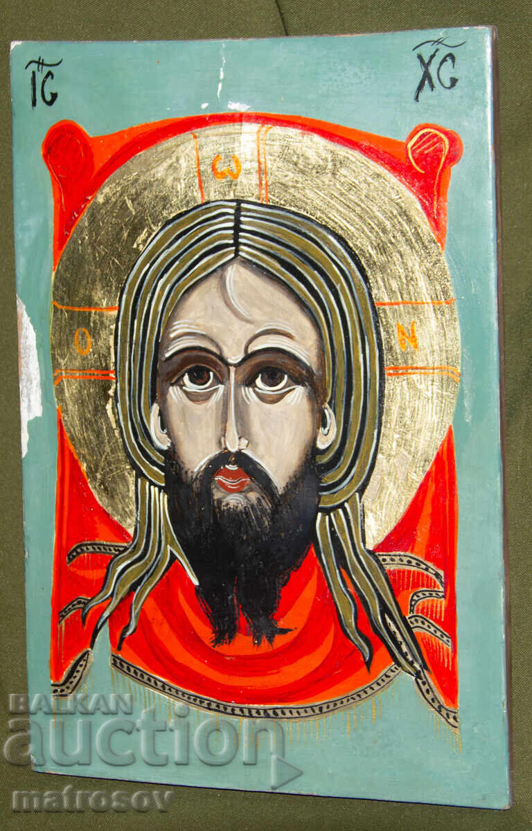 Auction  Jesus Christ, hand-painted icon, tempera paints
