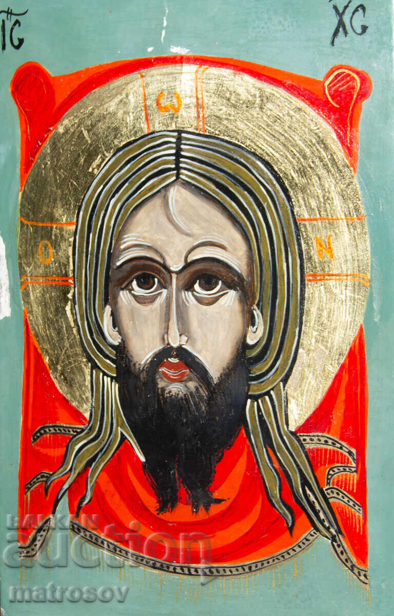 Jesus Christ, hand-painted icon, tempera paints