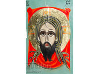 Iisus Hristos, icoană pictată manual, culori tempera