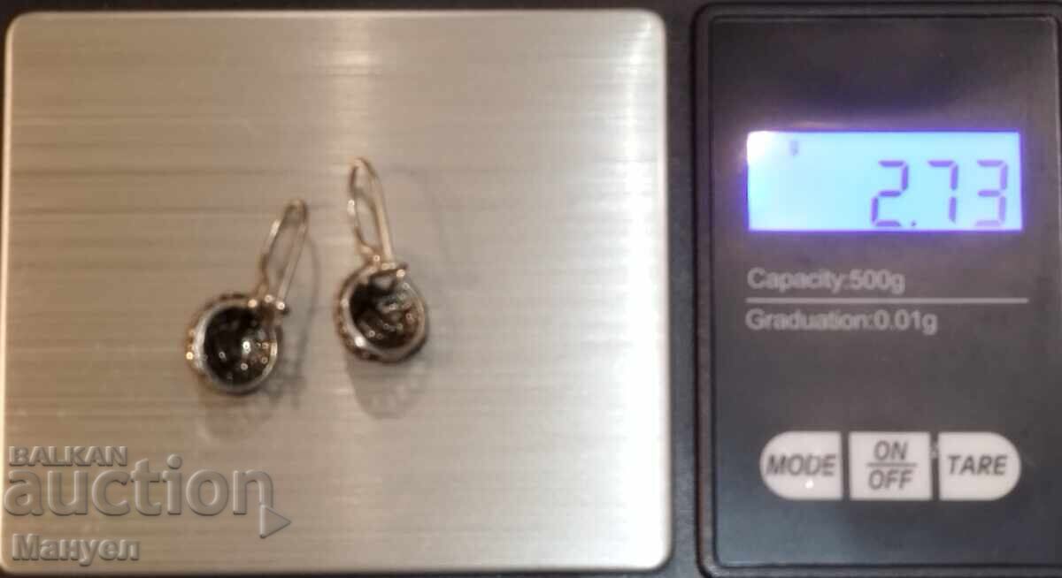 Γοητευτικά ασημένια σκουλαρίκια με πέτρες - 5