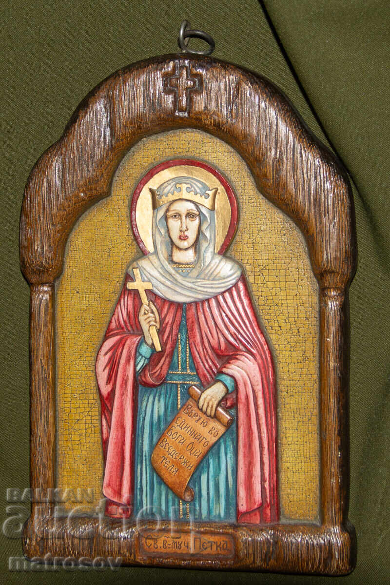 Ръчно рисувана икона, темперни бои, Света Петка