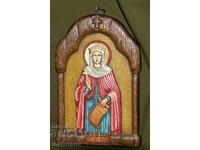 Icoană pictată manual, cu vopsele tempera, Sfânta Parascheva