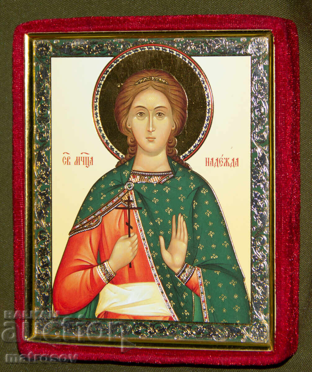 Hand-painted icon, tempera paints, Saint Martyr Nadezhda with price 200.00 BGN | € 102.26
