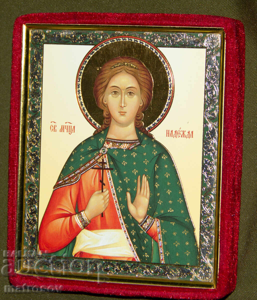 Auction  Hand-painted icon, tempera paints, Saint Martyr Nadezhda