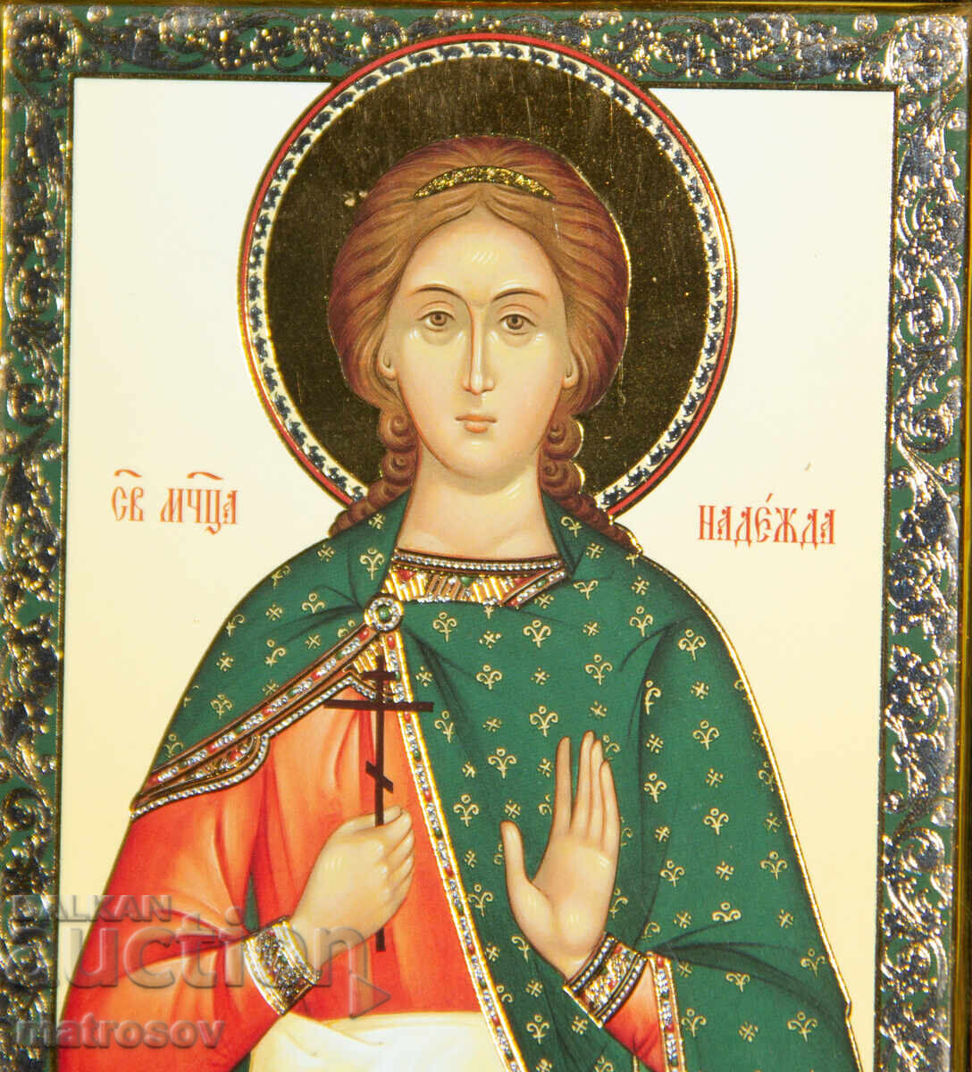Delivery of Hand-painted icon, tempera paints, Saint Martyr Nadezhda