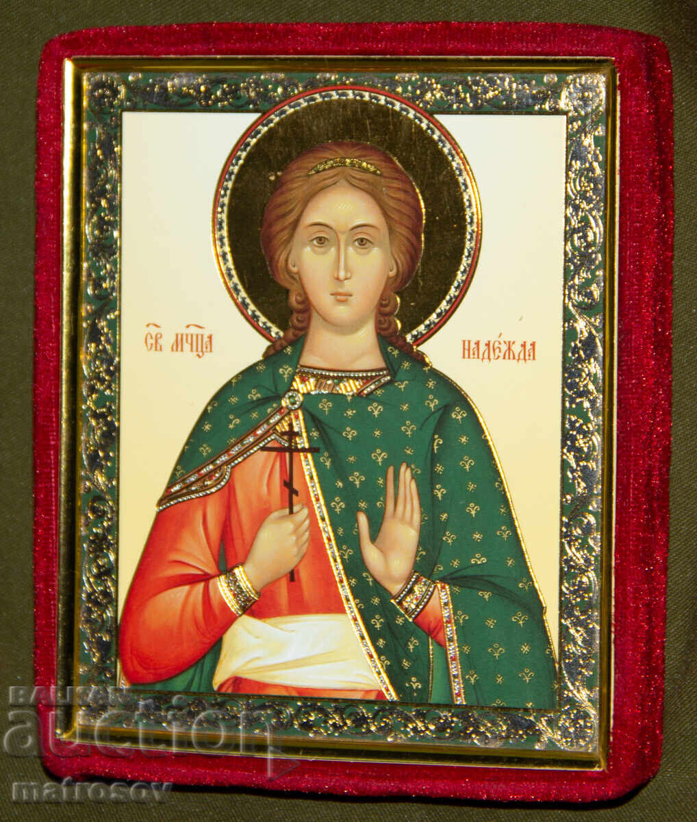 Hand-painted icon, tempera paints, Saint Martyr Nadezhda