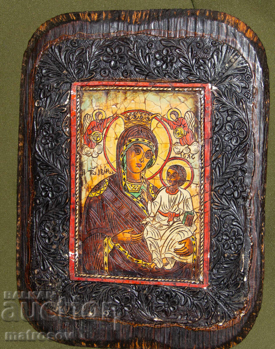 Icoană pictată manual, tempera, Sf. Fecioară Maria cu Pruncul cu preț 200.00 BGN | € 102.26